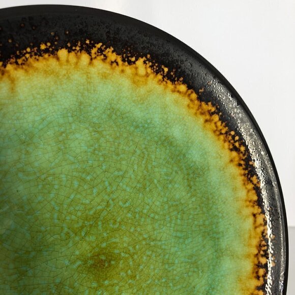 2 x Over and Back Metropolitan Stoneware Crackle Blue Green Brown Plates - Picture 5 of 16